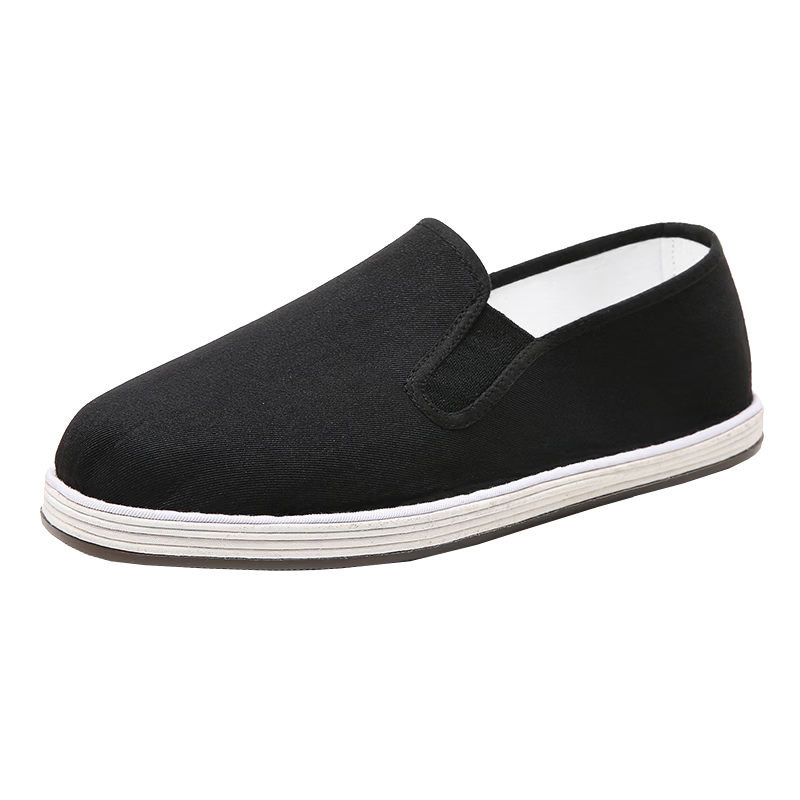 Warrior New Beijing Cloth Shoes Layered Sole Non-Slip Soft Sole Comfortable Elderly Men's Shoes 1950 Black Size 40