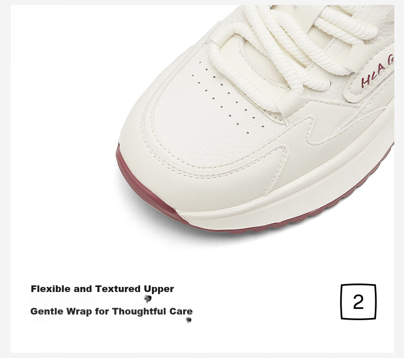 HLA Women's Sports Casual Shoes Spring Summer Versatile White Dad Sneakers Lightweight HDAYXW1CDQ036 Beige Size 38 9