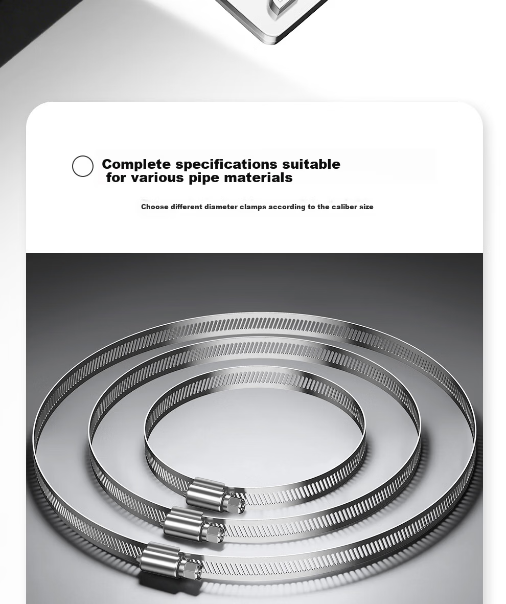 COMPCCTV 304 Stainless Steel Clamp Ring for Surveillance Horizontal Rod Bracket Cement Pole Utility Pole Waterproof Box Steel Band Thickened Hose Clamp 5