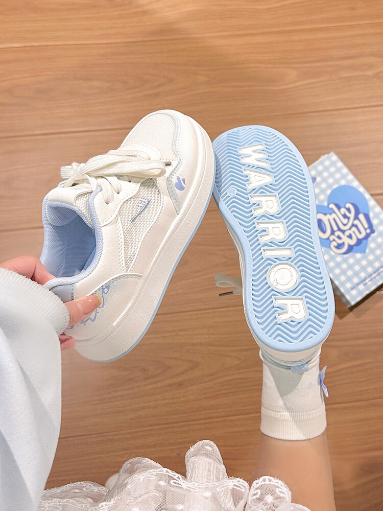 Warrior High-Value Mesh Breathable White Sneakers for Women 2026 New Spring Summer Soft Sole Casual Shoes Student Thick Sole Sneakers for Women 2