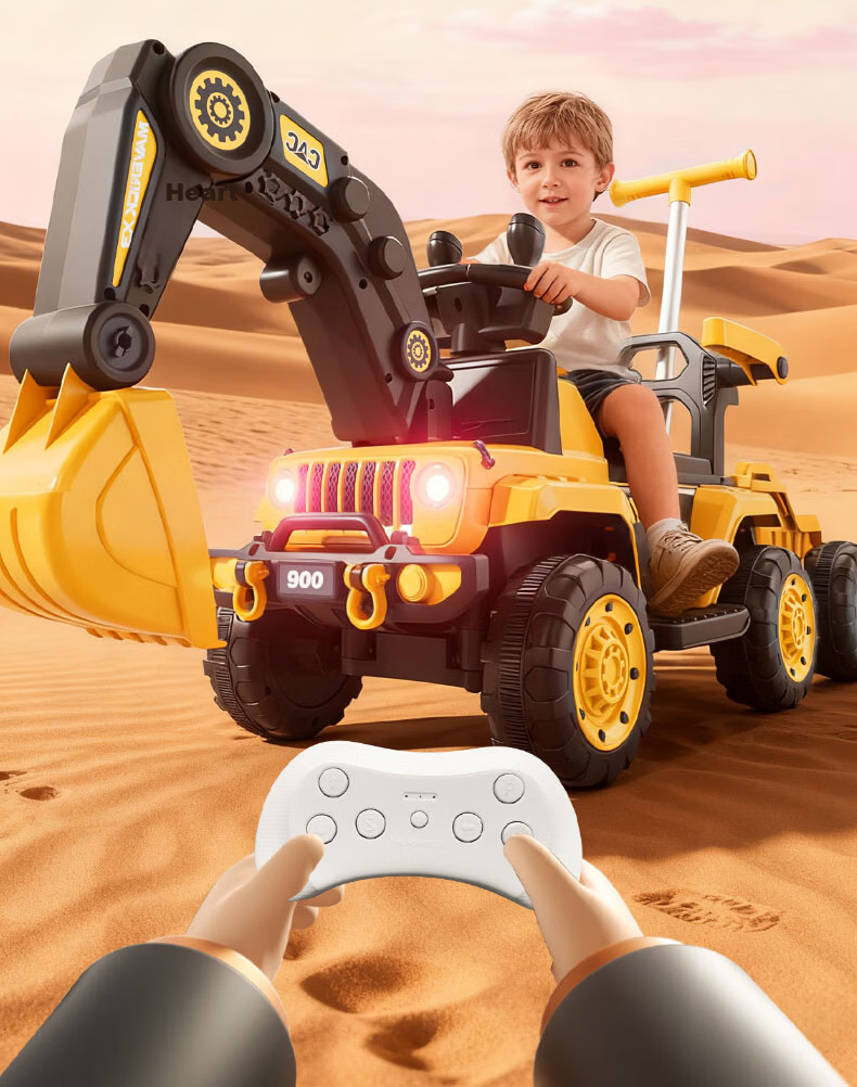 Feige Children's Excavator Electric Ride-On Vehicle for Kids Ages 1-8 Large Toy Car Fully Electric 11