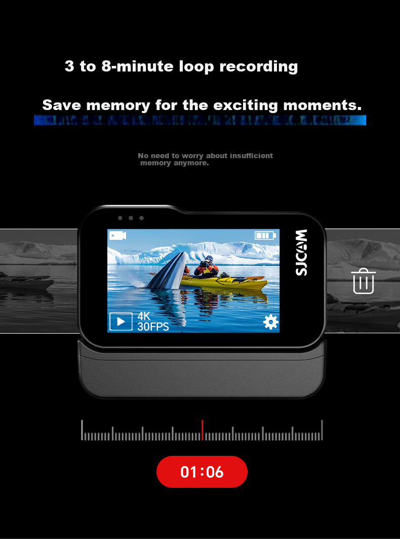 SJCAM SuYing SJ20 Night Vision Dual Lens Stabilized Waterproof Sports Camera Motorcycle Helmet Riding Recorder Outdoor Live Pre-record Vlog Fishing Head-mounted Camera No Card 16
