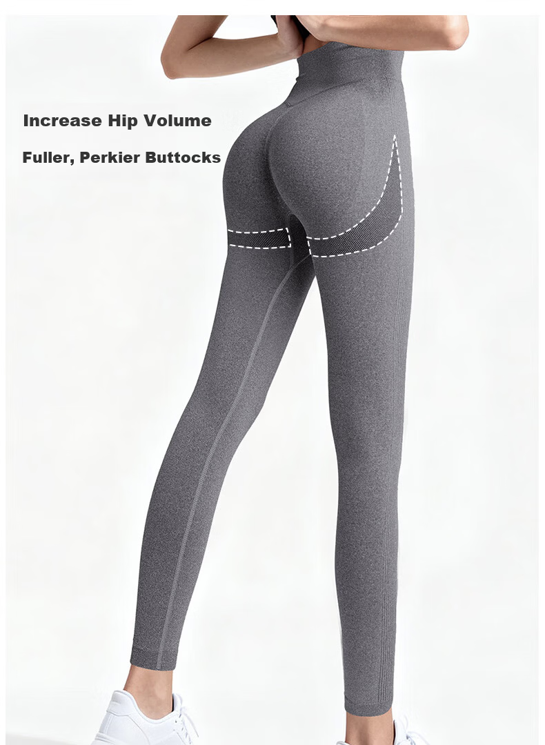 Free Style High-Waist Butt-Lifting Yoga Pants for Women Peach Hip Sports Leggings Slimming Seamless Butt-Enhancing Running Fitness Training Wear 4