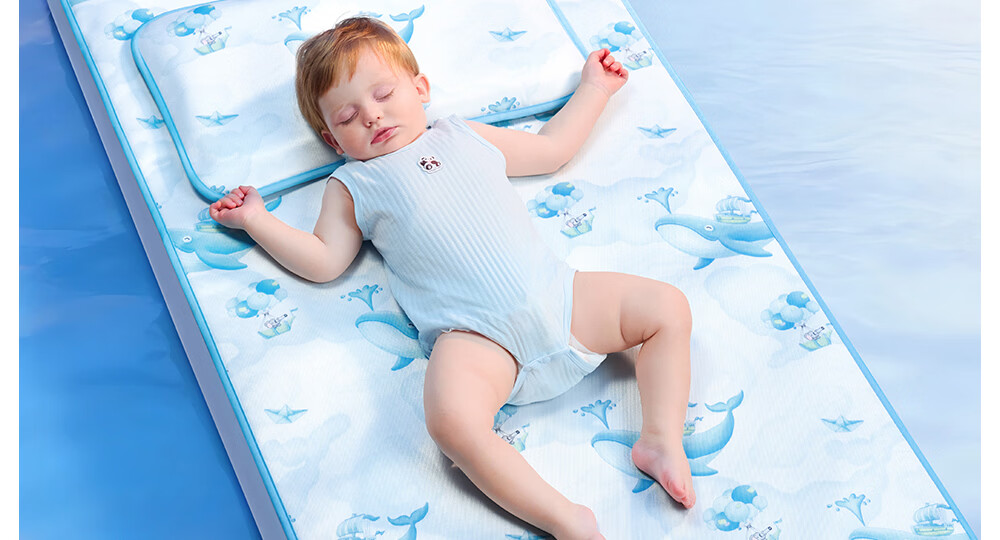 Beitais Baby Cooling Mat Breathable Ice Silk Mattress for Toddler Kindergarten Nap Bed Cloud Whale Fantasy 100*56cm 30