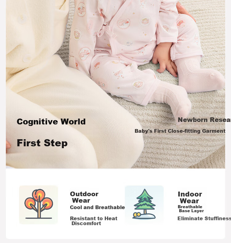BALABALA Baby Romper, Infant Pajamas, Newborn Onesie, Two-Piece Set, Fresh And Cute, 209325133202 12