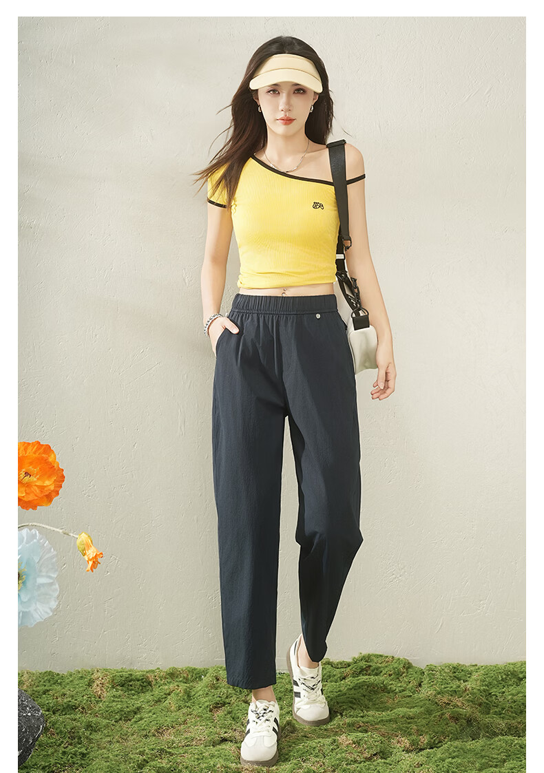 Borui Women's Lightweight Summer Sun Protection Cooling Capri Pants 2026 New Slim Fit Casual Pants Navy XL 21