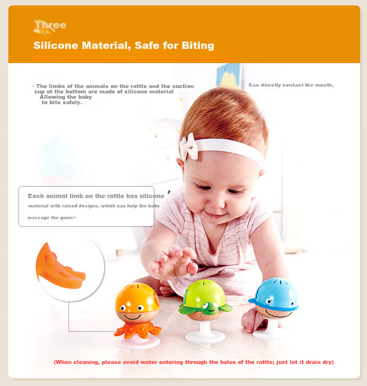 Hape (Germany), Infant Rattle Toy, Soothing Smiling Flower Rattle, Teether, Newborn Christmas Gift, E0133 9