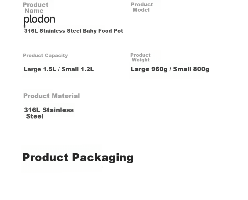 PLODON Baby Food Pot Milk Pot 316L Stainless Steel Non-Coated Soup Pot Small Frying Pan Steaming and Cooking Integrated Infant Food Pot 20