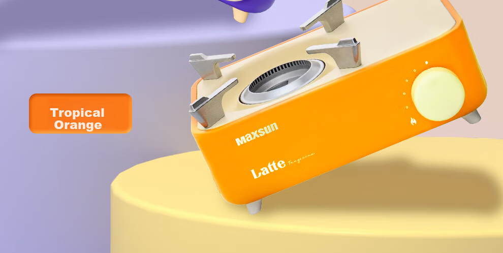 Maixian Portable Multifunctional Cassette Stove Latte Outdoor Mini Gas BBQ Stove 2.1kW Purple 5