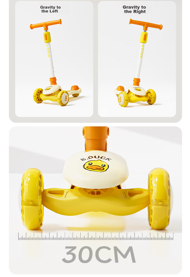 Le Little Yellow Duck Children's Scooter 1-3-6 Years Old Kids 2-in-1 Ride-On and Push Scooter Baby Boys and Girls Birthday Gift 8