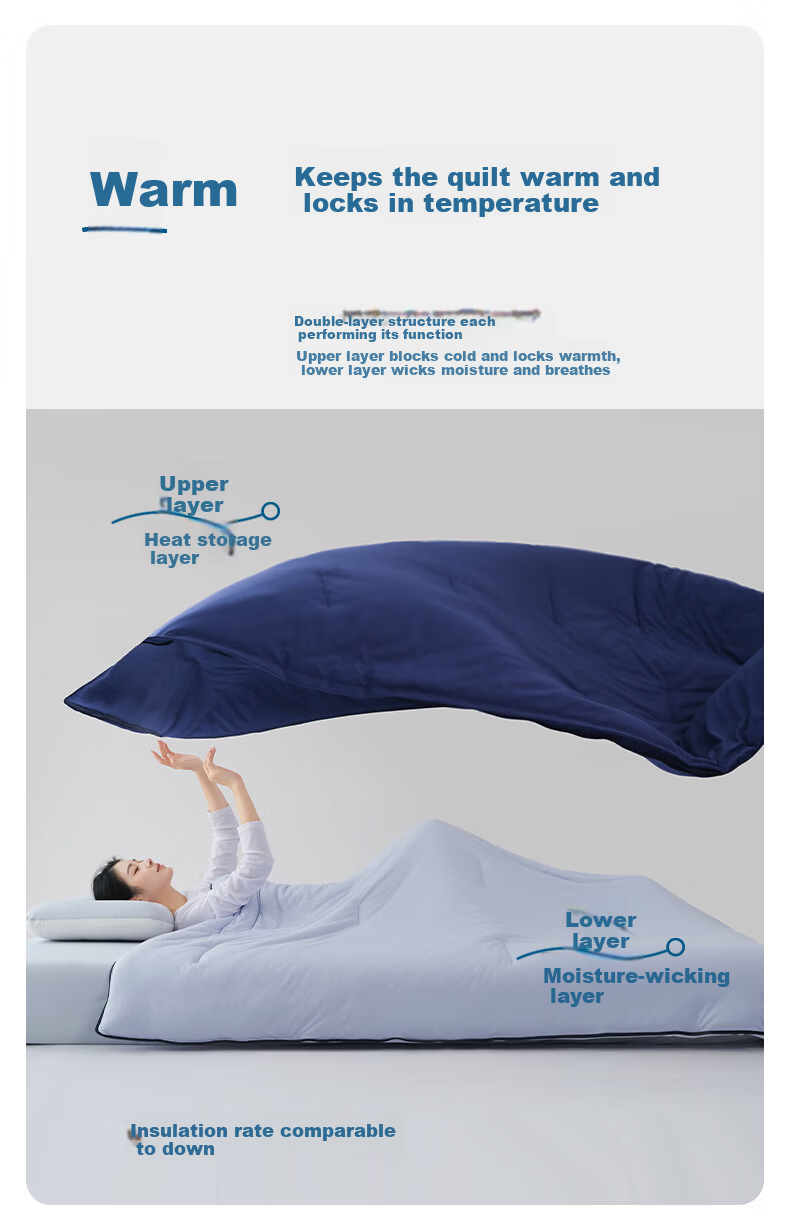 Jiuzhoulu A-Class Deep Sleep Quilt PRO Double-Layer Temperature Control Quilt Core Spring and Autumn 1.5*2m Air Conditioning Quilt Four Seasons Use No Duvet Cover 5 Jin 5