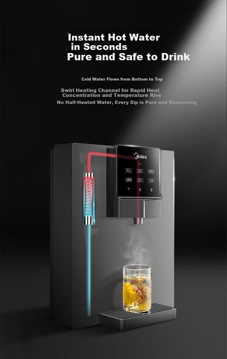 Midea Wall-Mounted Pipeline Household Water Purifier and Dispenser 3-Second Instant Heating Smart Touch Quantitative Water Output Full Flow Matching MG245-R 6