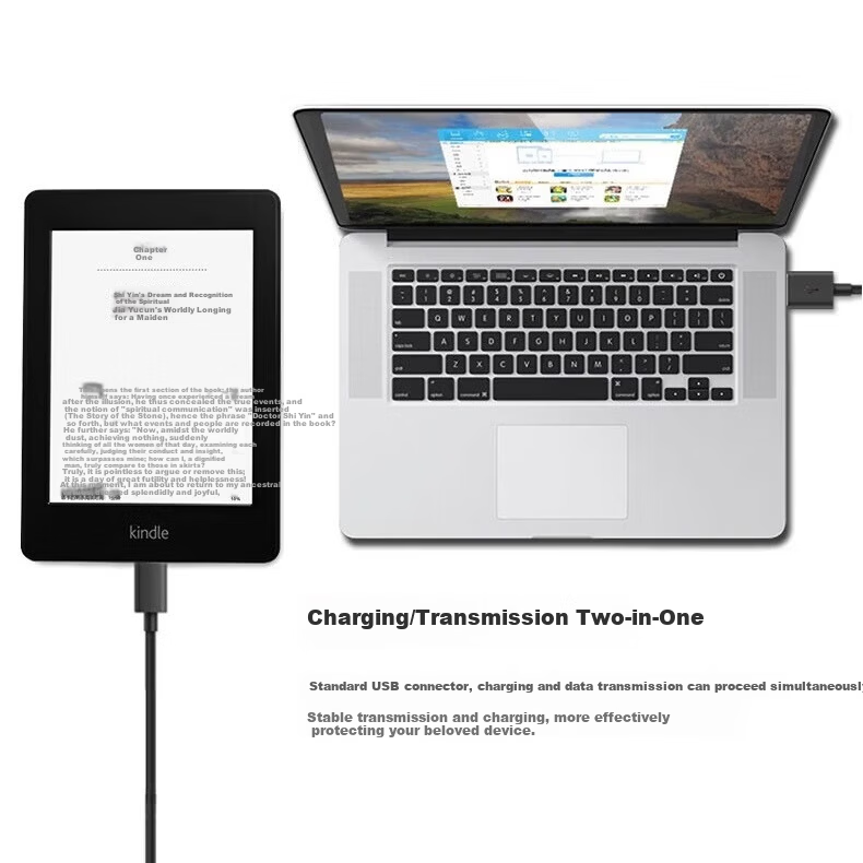 Jinling Shengbao Amazon Kindle Charging Cable Data Cable Paperwhite 6/5 Fast Charging Cable KPW6/5 E-Reader Power Cable Type-C 6A Charger Cable 1m
