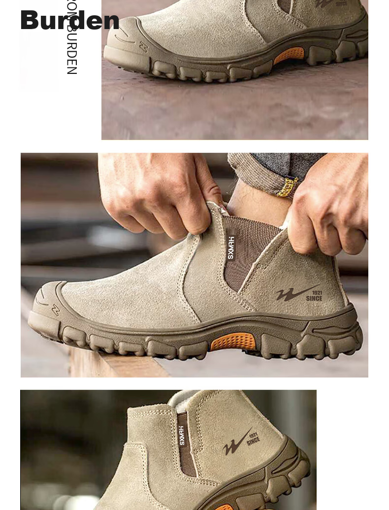 Shuangxingbate Safety Shoes for Men, Anti-Smashing And Puncture-Resistant Plastic Toe Cap, Welding Non-Slip Protective Work Shoes SX-22 Size 42 12