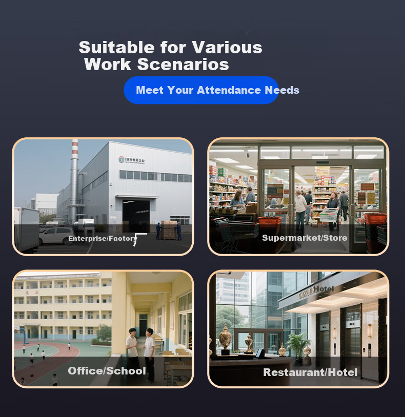Enterprise WeChat Facial Recognition Smart Cloud Attendance Machine Office Employee Check-in Real Voice Contactless Punch Machine Multi-store Management Real-time Monitoring Automatic Reports 13
