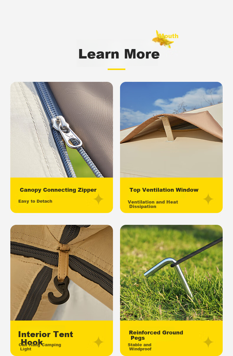 CAMEL Liuyun Xiaozhu Fully Automatic Inflatable Tent Outdoor Folding Portable Camping Complete Overnight Rainproof Tent 15