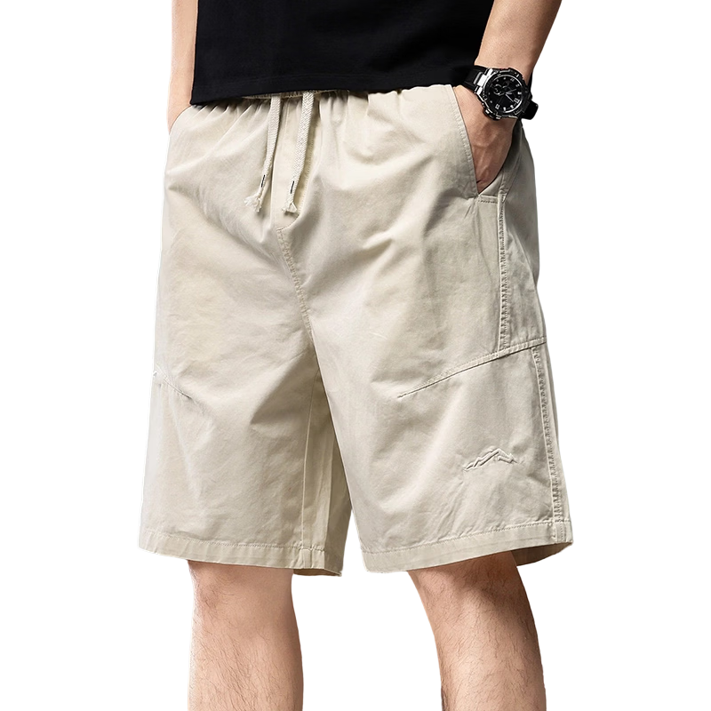 Pierre Cardin Men's Shorts, Summer American Trendy Brand Loose Cargo Pants, Pure Cotton Breathable Five-Point Shorts, Men's Clothing, Black, 3XL