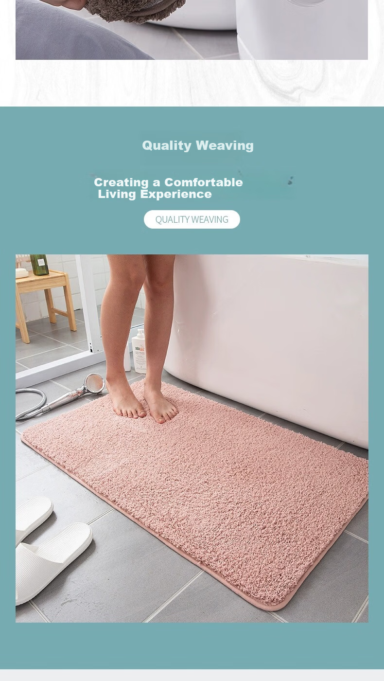 Chuangmaishi Bathroom Mat Absorbent Non-Slip Bath Mat Toilet Door Mat Quick-Dry Entrance Floor Mat 50x80cm 9