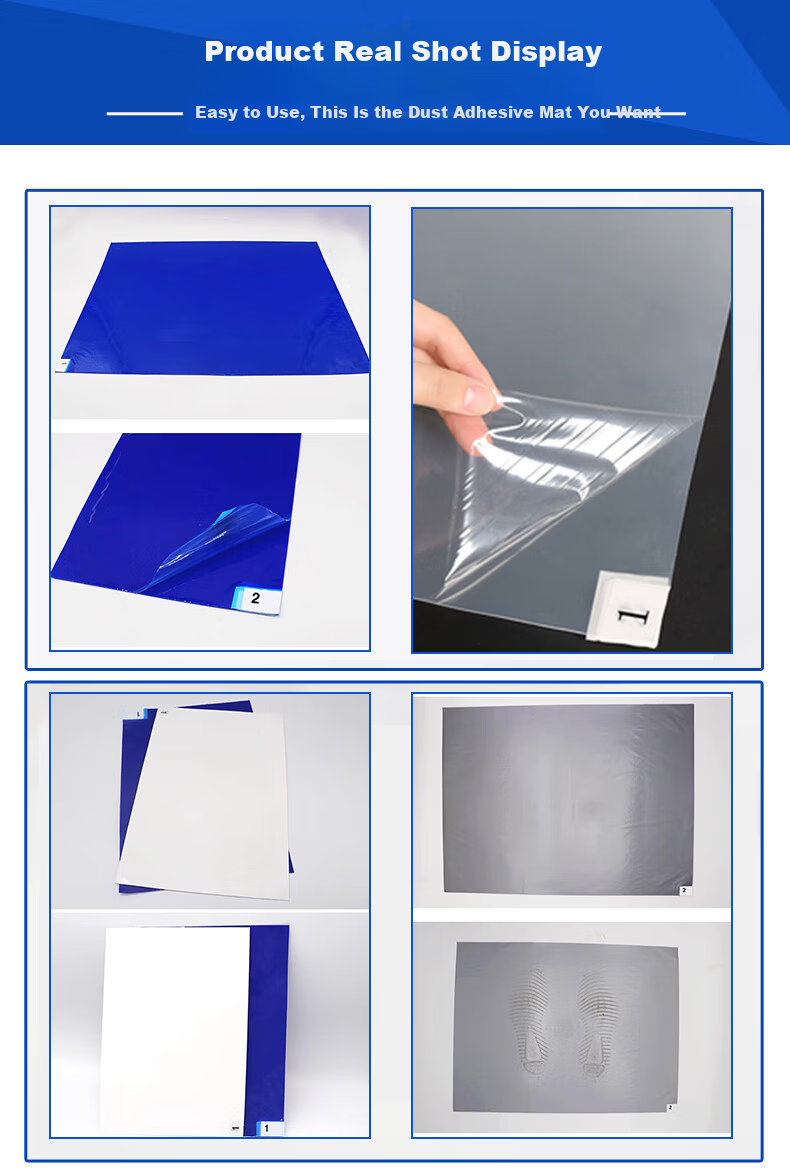Burun Adhesive Dust Removal Mat Peelable Dust Sticky Sheet Cleanroom Factory Floor Mat Dust Removal 60×90CM 300 Sheets/Box Blue 13