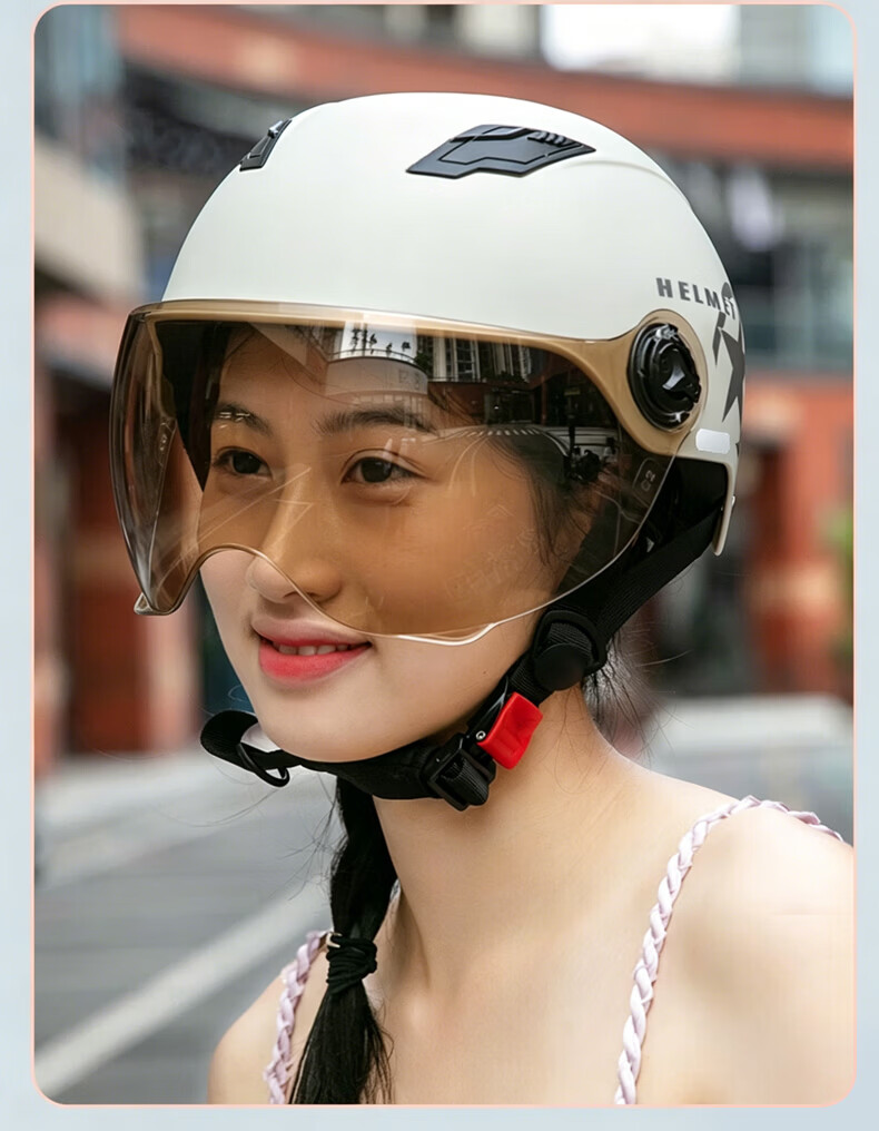 Adandyish Motorcycle Helmet 3C Certified New National Standard A Electric Bike Helmet Unisex Summer Sun Protection Safety Cap Four Seasons Lightweight Half Helmet 805 Matte Black 33