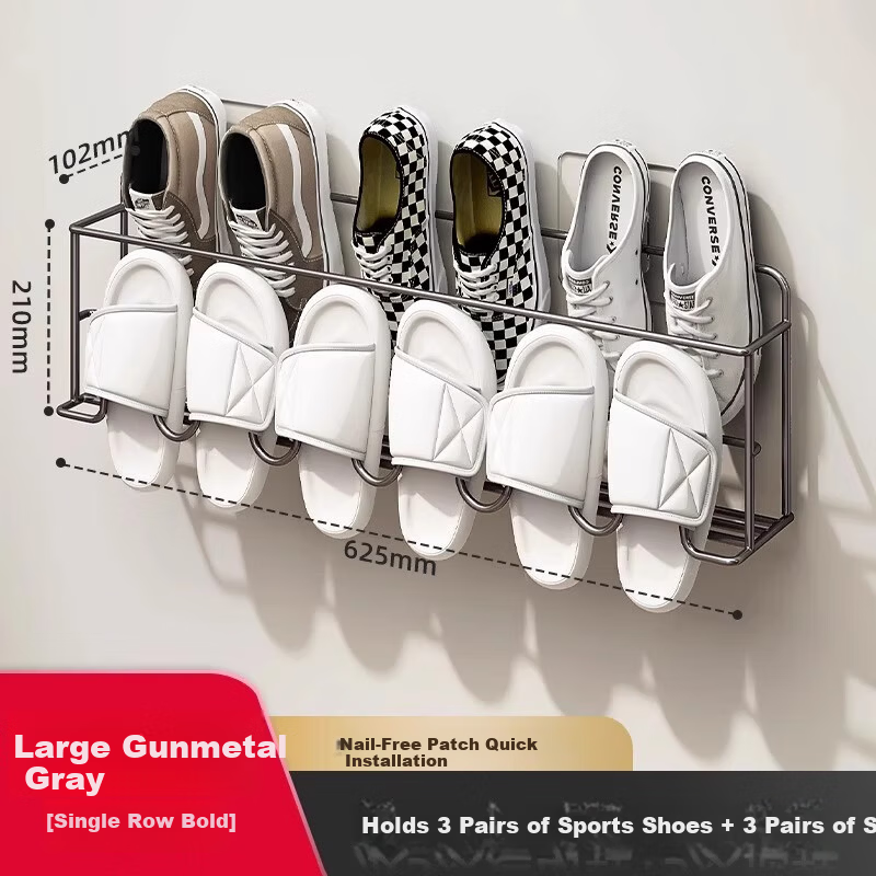 MUYA Over-the-Door Wall-Mounted Shoe Rack Dormitory Simple No-Drill Bathroom Wall Storage Shoe Organizer