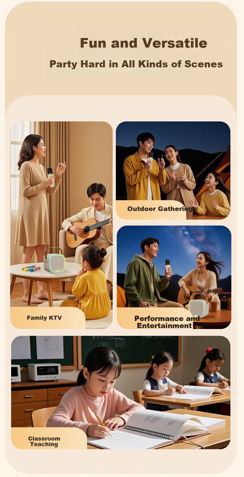 EDIFIER Q1 Dual Microphone Version Karaoke Speaker Home KTV Speaker Portable Karaoke Speaker Smart Singing Device Karaoke Set Dreamy Pink 10