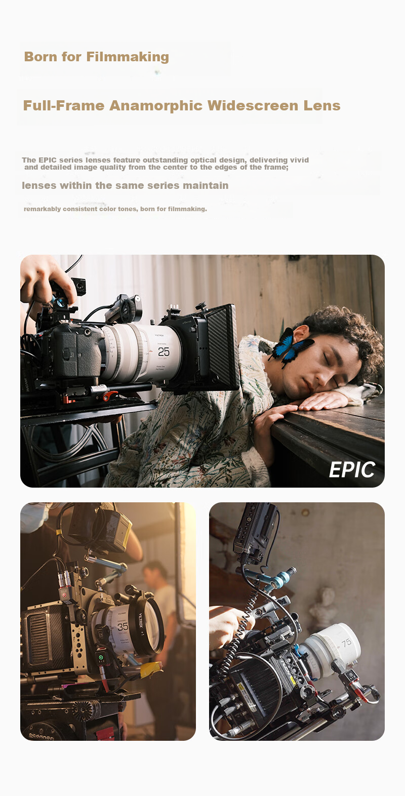 VILTROX EPIC Series Anamorphic Wide-Screen Cinema Lens EPIC 35mm T2.0 1.33X E-Mount (Blue Brushed) 4