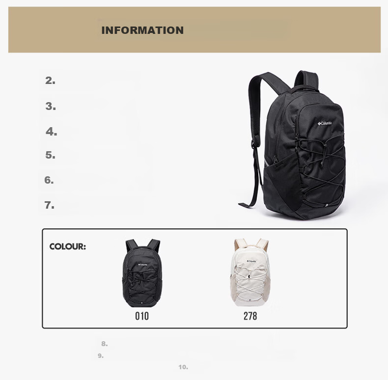 Columbia UU9096 278 Couple's 26L Multifunctional Hiking Travel Backpack 2