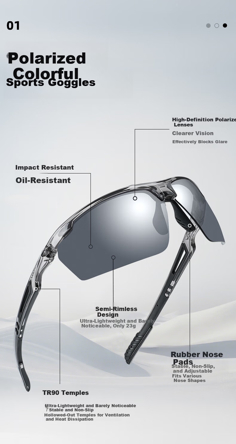 VOZAPOW Professional Marathon Polarized Colorful Protective Running Glasses Outdoor Sports Fishing Mountaineering Sunglasses for Men and Women 3