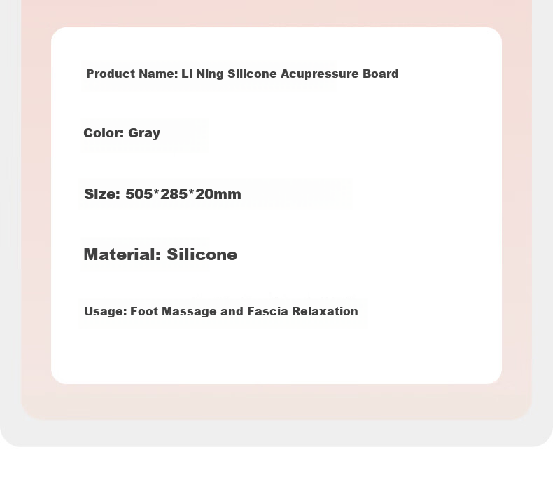 Li-Ning Acupressure Foot Massage Pad Soft Food-Grade Silicone Sole Reflexology Toe Pressure Board for Meridian Stimulation 19