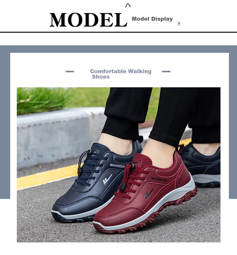 Warrior Women's New Comfortable Elderly Shoes Mom Shoes Middle-aged and Elderly Casual Walking Shoes 3441L Red Size 37 11