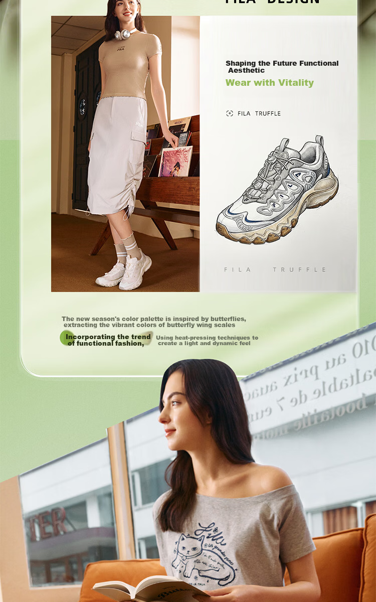 FILA Official Mushroom Sneakers Women's Dad Shoes 2026 Summer New Casual Retro Sports Shoes 2