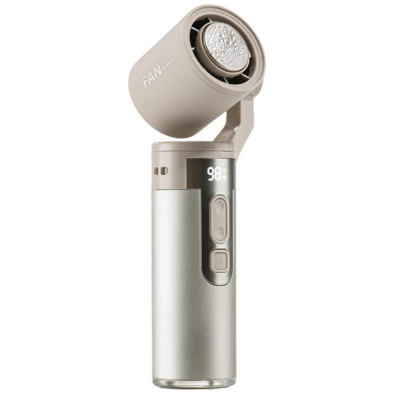 Laisee Handheld Mini USB Portable High-Speed Energy-Saving Fan Large Airflow Electric Fan Cooling Student Dormitory Office Rechargeable 3000mAh - Champagne Gold