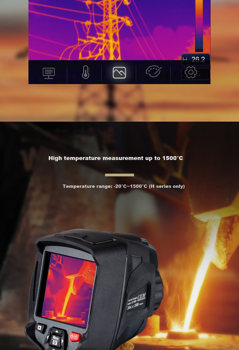 CEM DT-9887H Infrared Thermal Imager HD Floor Heating Electrical Leakage Detection Thermal Camera Touchscreen Smart Connectivity 6