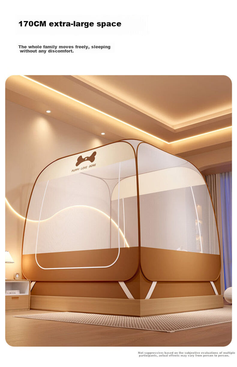 XIHAN Class A Home Use No-Installation Yurt Mosquito Net Double Door 1.5*2m Bed [Fitted Sheet Style Steel Wire Frame] 16