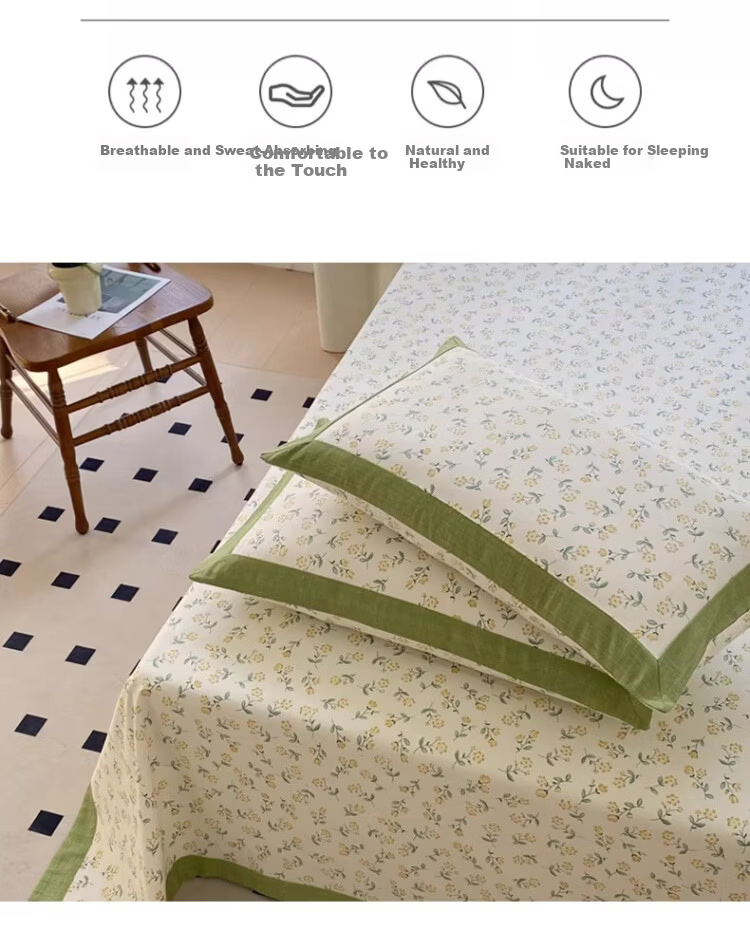 Hengyuanxiang 100% Pure Cotton Bed Sheet, 1.8x2 Meter Bed, Class A Antibacterial Coarse Fabric Bed Sheet, Single Item, 230x245cm, Cool-Feeling for Summer 5