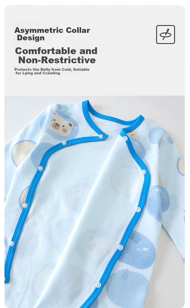 Shubeiyi 2-Pack Baby Clothes Newborn Unisex Romper Bodysuit Long Sleeve Jumpsuit Blue 73cm 3
