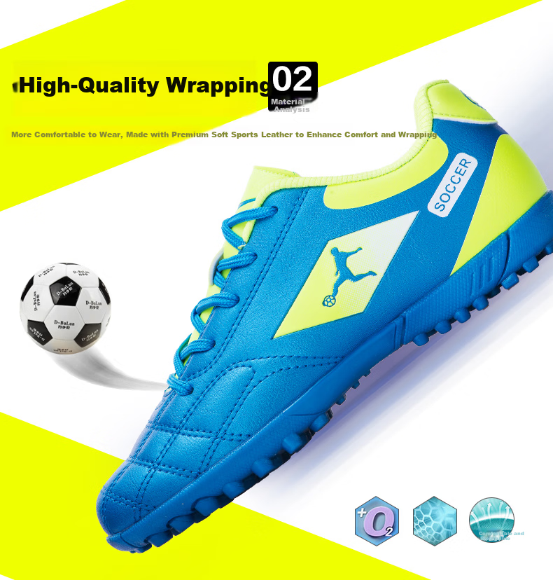 Double Star Bate Men's Football Shoes TF Turf Studs Sports Sneakers Professional Competition Grassland Student Large Size Adult Training Shoes 2