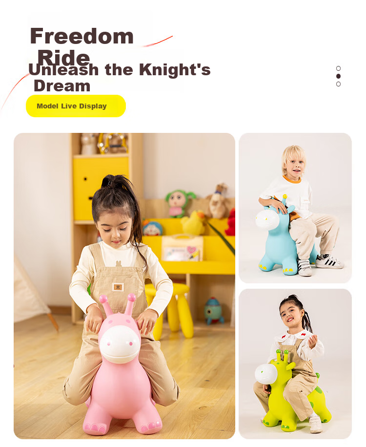Hahaqiu Children's Toy Jumping Horse for Ages 3-6, Inflatable Pony, Kindergarten Sensory Integration, Birthday Holiday Back-To Gift 10