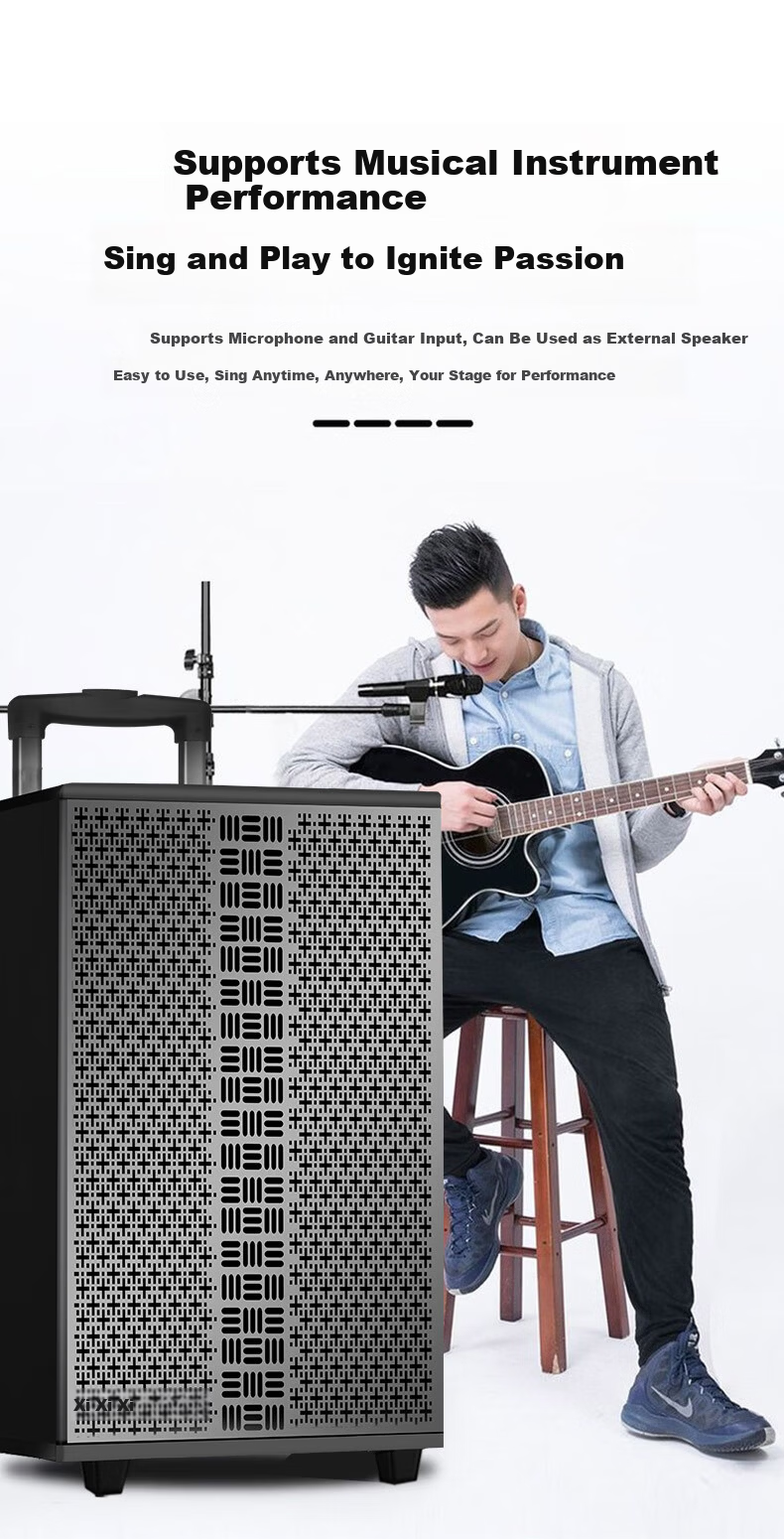 Keda KD1015 Outdoor Portable Karaoke Speaker with Trolley, Bluetooth, Large Outdoor Performance Sound System, Stage Subwoofer Speaker 1
