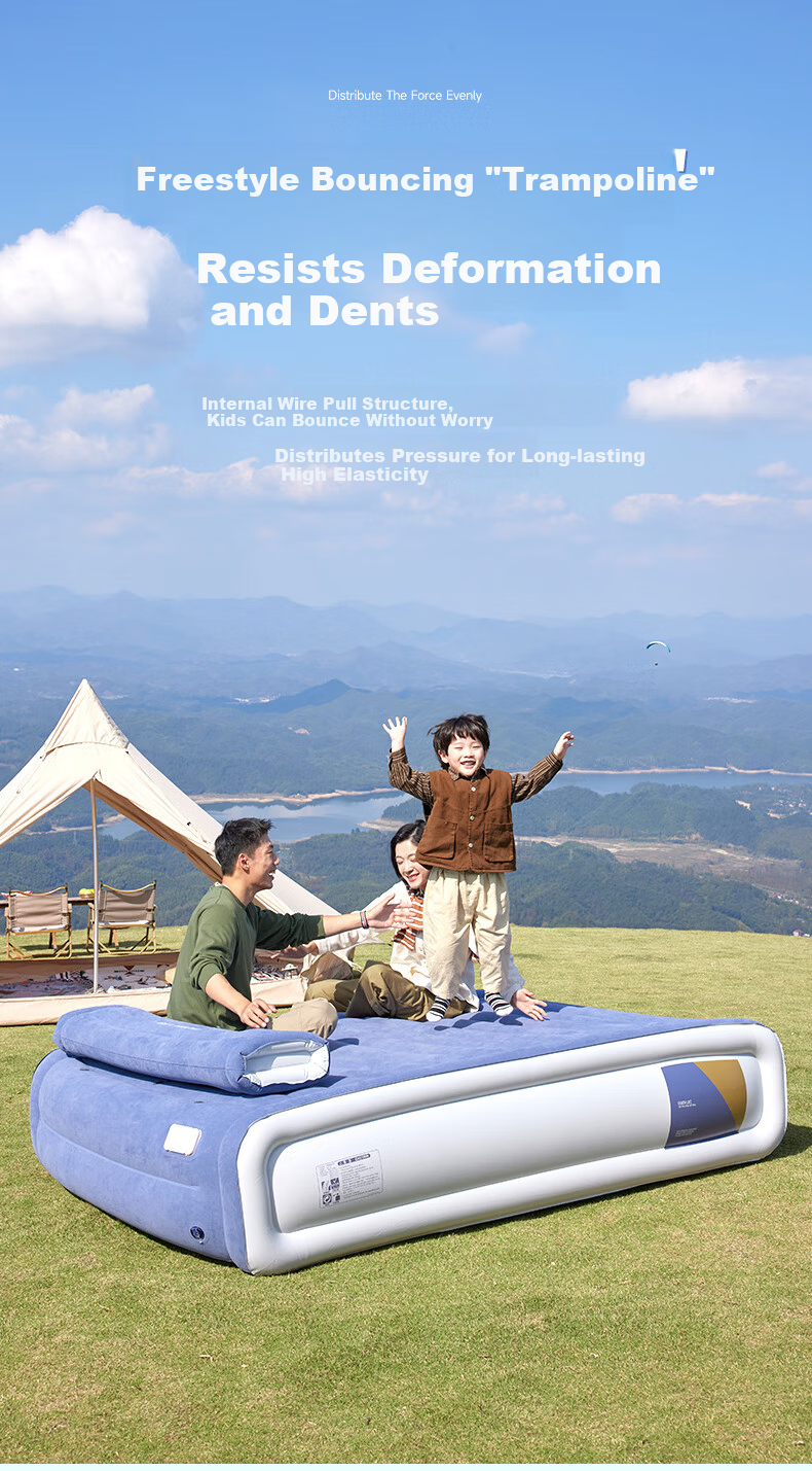 Adandyish Luxury Built-in Rechargeable Pump Double Inflatable Bed Nap Home Outdoor Tent Folding Air Mattress 191*137*36cm 10