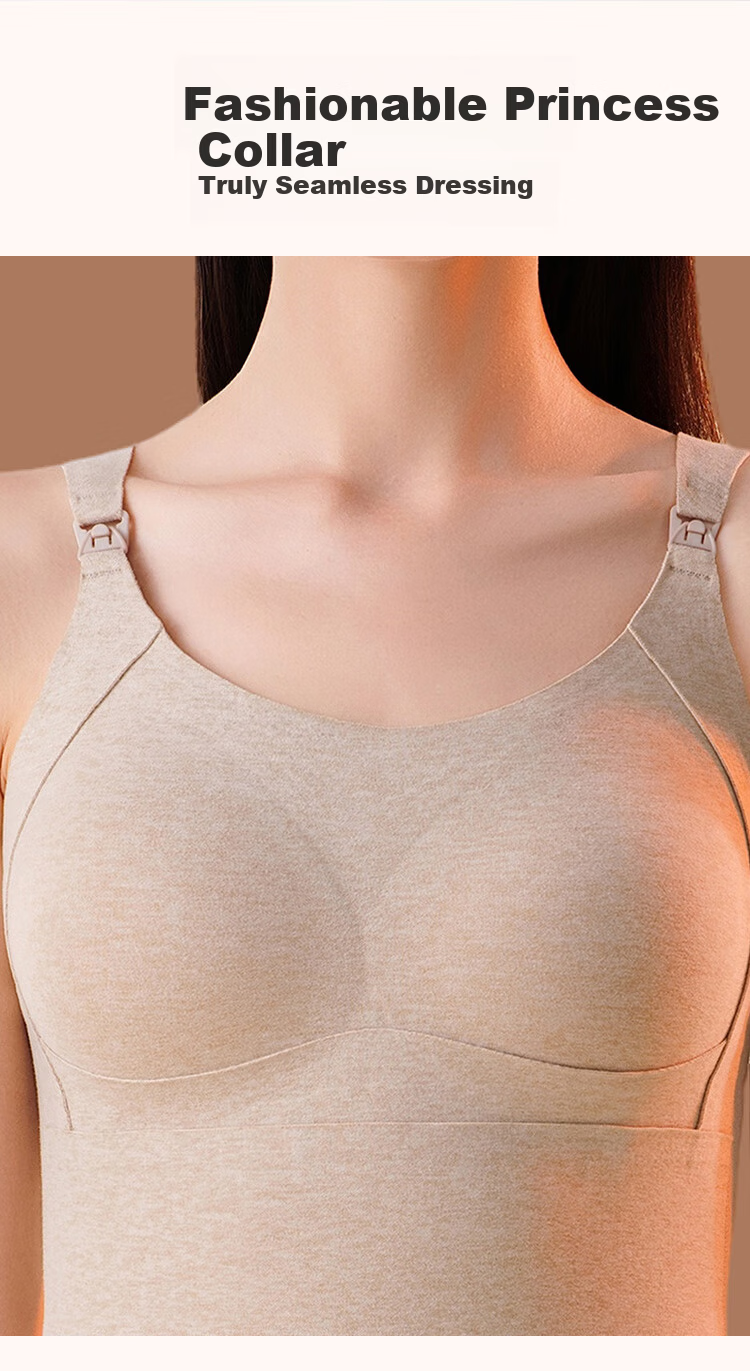 Ordifen Postpartum Nursing Support Anti-Sagging Plus Size Fleece Lined Maternity Breastfeeding Vest with Chest Pads Imitation German Velvet 11
