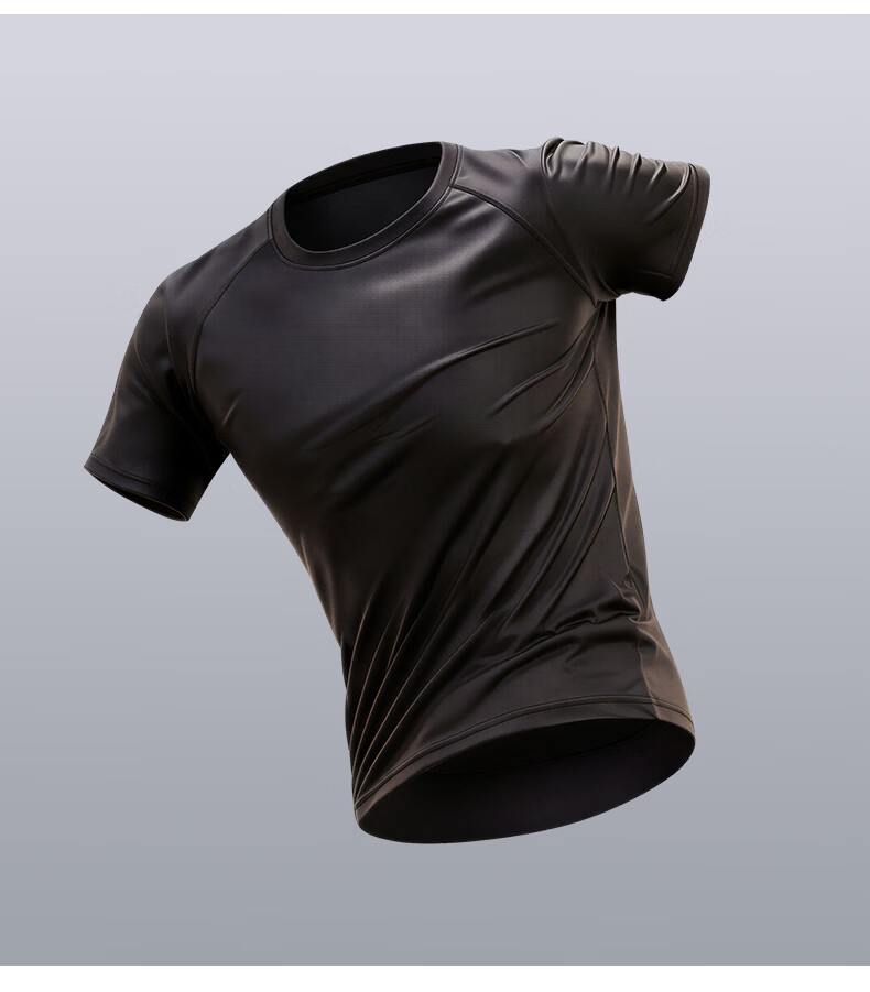 BURUITE Men's Swimwear Anti-Embarrassment Top Swimming Gear Youth Hot Spring Short Sleeve Tight T-Shirt Quick-Dry New Model 10