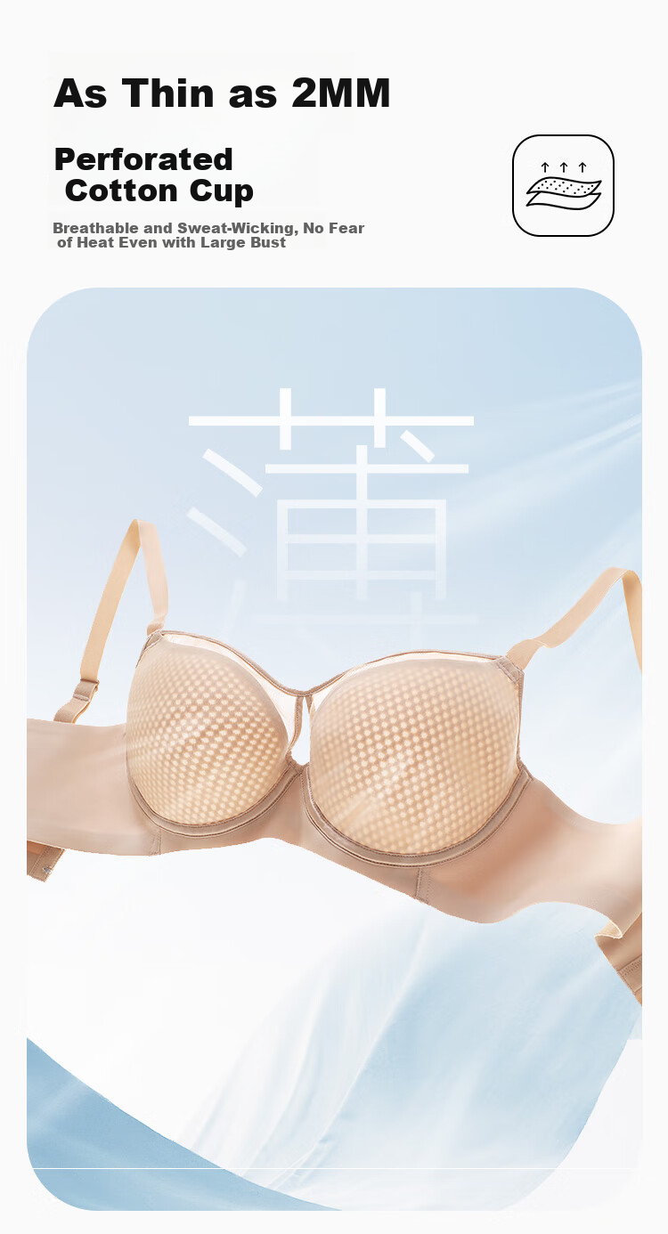 Ordifen Women's Lightweight Breathable Seamless Smooth Large Cup Bra Set XB4210 3