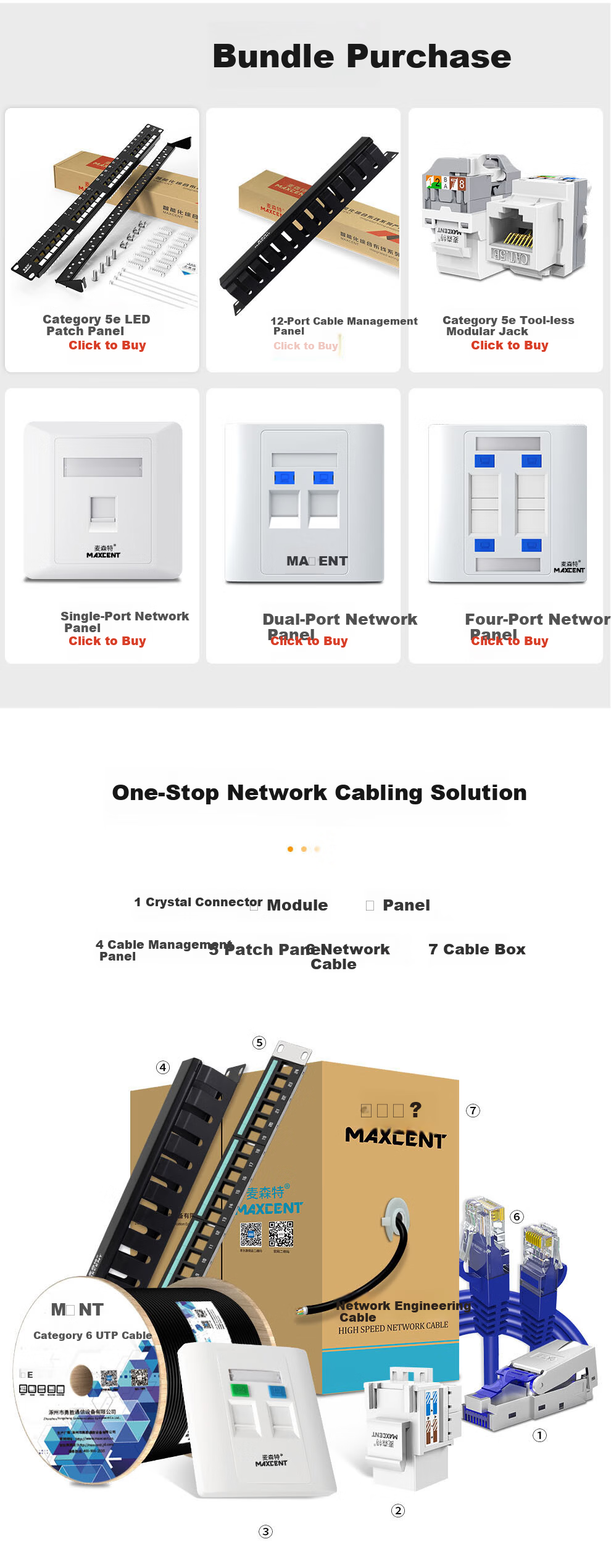 MAXCENT CAT6 Gigabit Unshielded Twisted Pair Ethernet Cable, Broadband Connection Wire for Engineering And Home Installation, Finished Network Patch Cord, 2 Meters MC6-2F 8