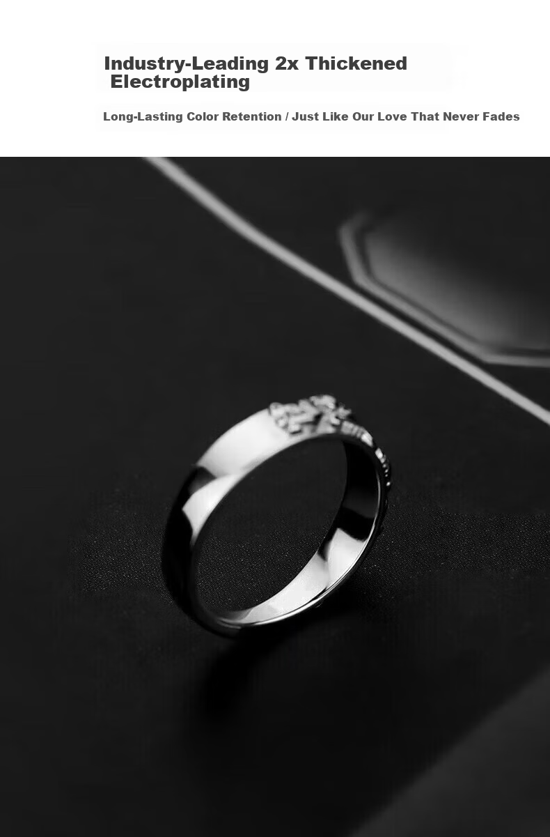 Zhoubaifu Pure Silver Solitary Star Ring for Men, Elegant Luxury Ring, Birthday Christmas Gift for Boys 12