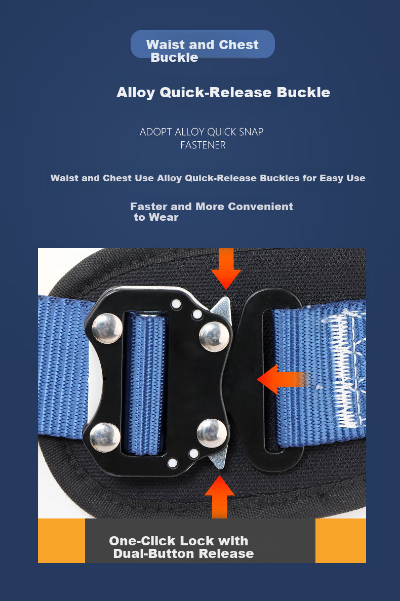 Locroyon Five-Point Safety Harness, High-Altitude Work, Full-Body Fall Protection National Standard Safety Belt, Double Large Hooks 5 Meters (Beijing Warehouse Fast Delivery) 7