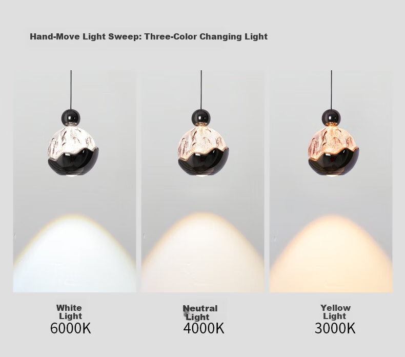Dengling Bedroom Bedside Small Pendant Light Italian Light Luxury High-End Snow Mountain Neutral Light 4000K Ambient Pendant Wire Light 7
