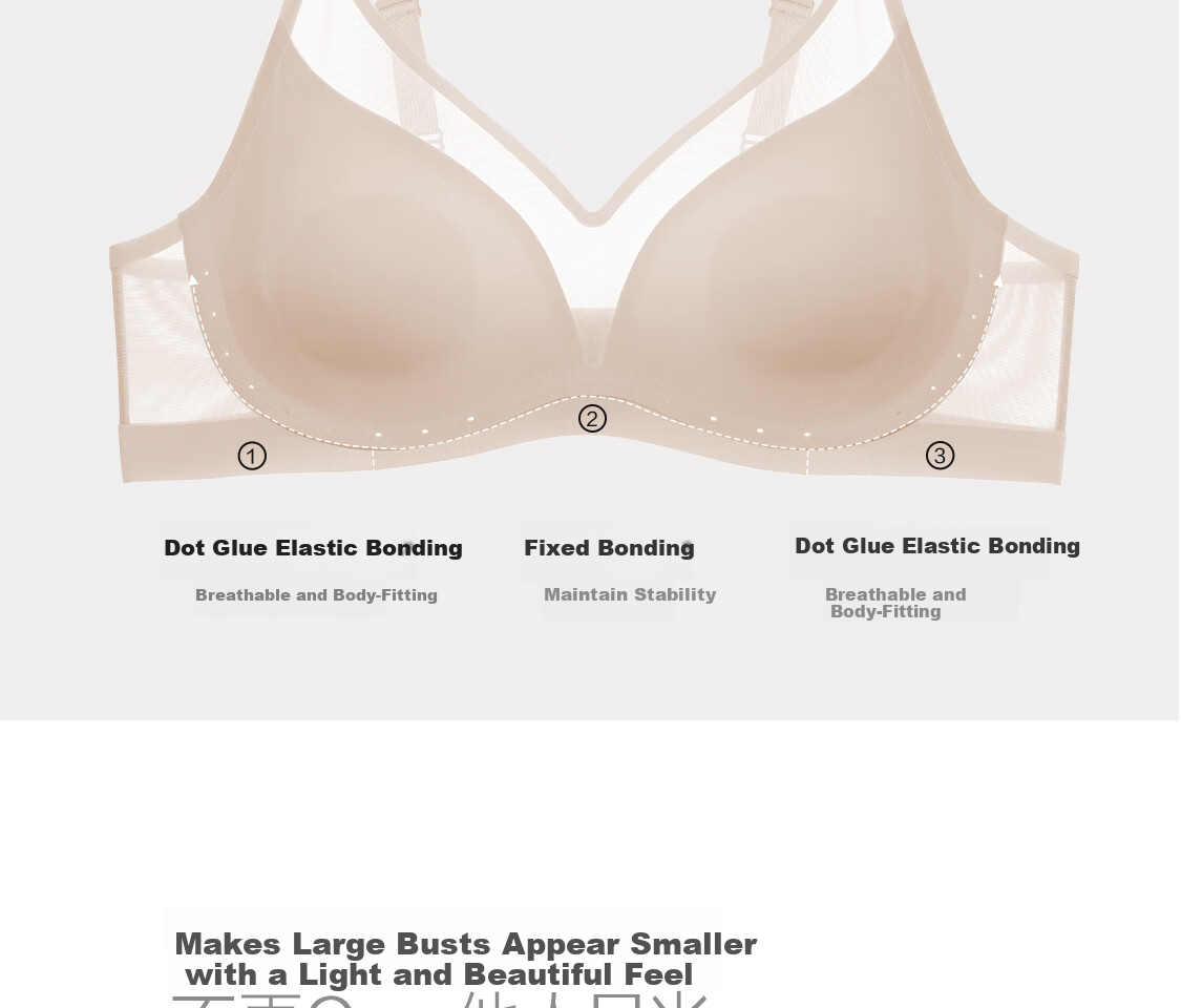 Aimer Oxygen Patch Lightweight Breathable Wire-Free Large Bust Minimizing Soft Support Bra 26