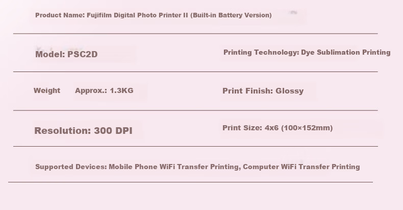 FUJIFILM Instax Mini Link 2 Pro Wireless Mobile Photo Printer with Built-in Battery, Home Photo Printer, Somme Pink, Multi-size ID Photo Printing 14